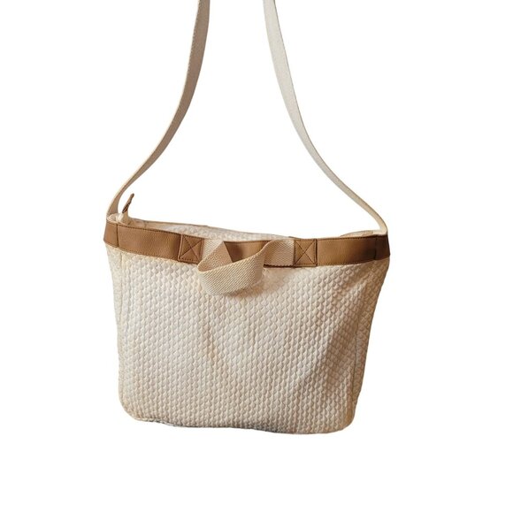 Roxy Quilted Canvas Blue & Off White Shoulder/Tote Bag Striped Design Coastal - Picture 3 of 12